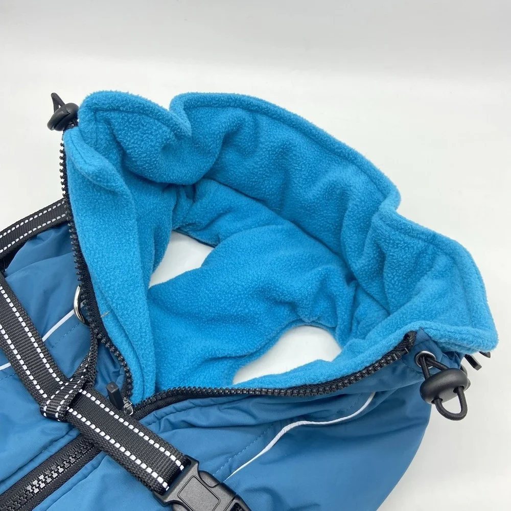 Lelepet Doggy Size Medium Waterproof Jacket With Harness Fleece Gorpcore Cozy